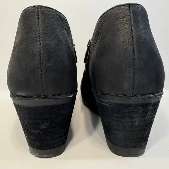 Dansko Sheena Slouchy Black Leather Wedge Bootie Women’s Size 41/10.5 - Picture 3 of 14